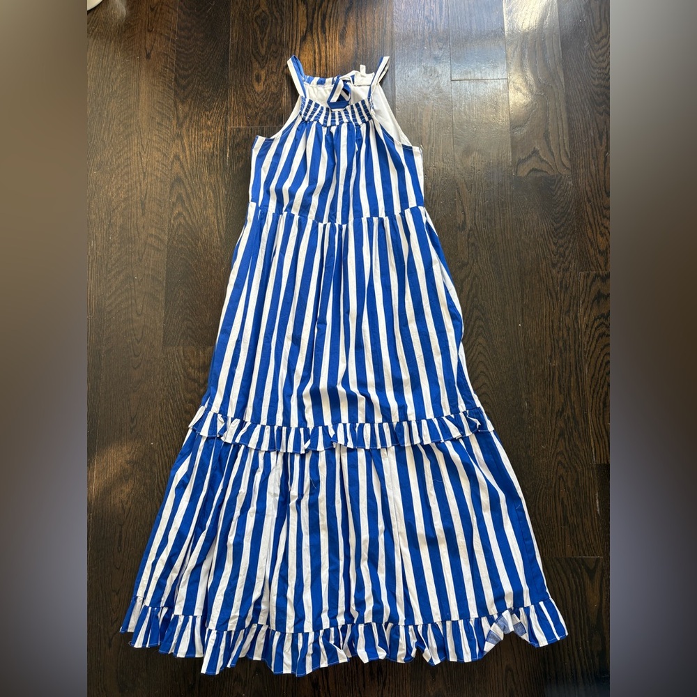 Pomander Place Navy and White Striped Dress